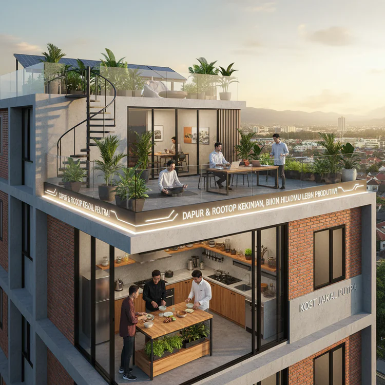 Kost Jakal Putra dengan Dapur & Rooftop Kekinian, Bikin Hidupmu Lebih Produktif!