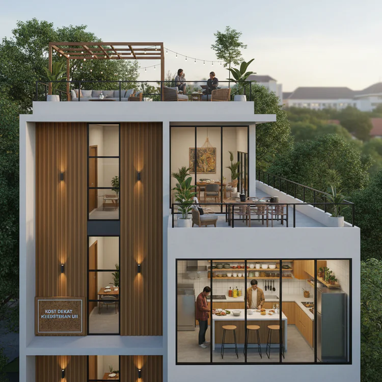 Kost Dekat Fakultas Kedokteran UII dengan Rooftop & Dapur Nyaman untuk Hidup Lebih Produktif