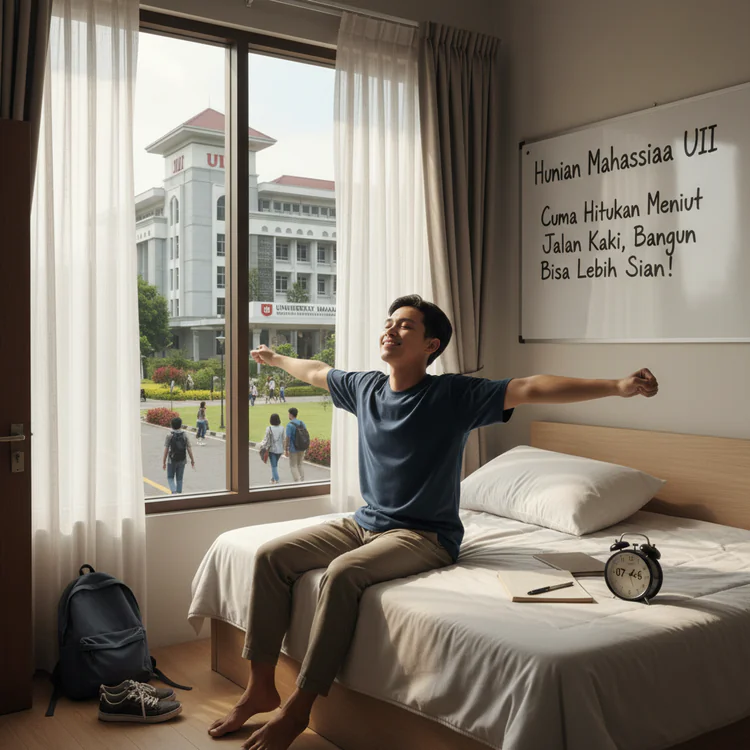 Hunian Mahasiswa UII Cuma Hitungan Menit Jalan Kaki, Bangun Bisa Lebih Siang!